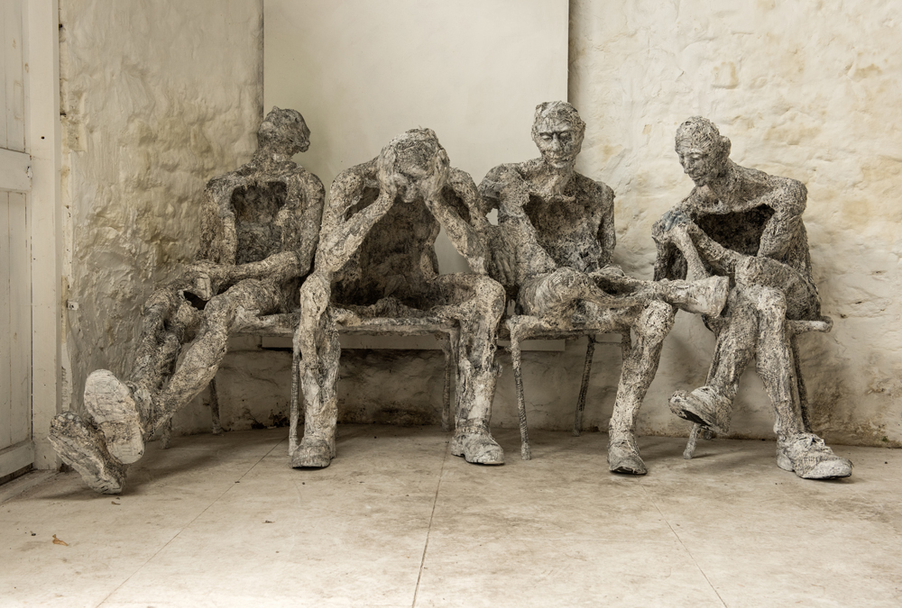 The Waiting Liverpool; plaster, mixed media